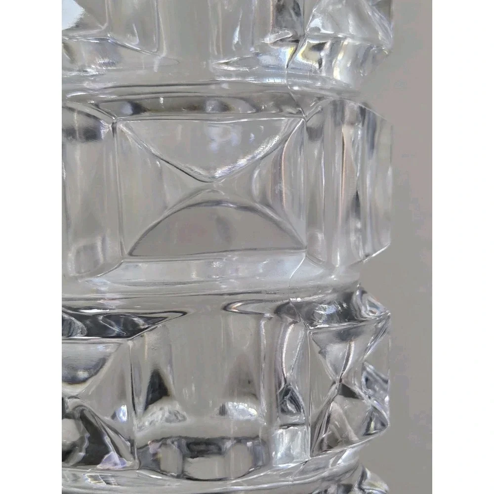 MCM French Cristal D'Arques Heavy Crystal Block Cut Vase 8.5